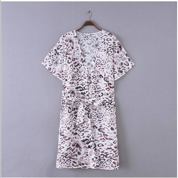 Women’s Sheer Chiffon Floral Cardigan Long Blouse - Picture 5 of 6